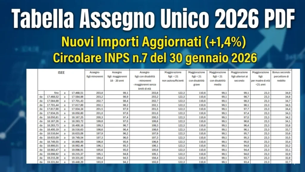 Tabella Assegno Unico 2026 PDF